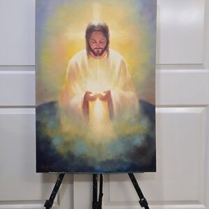 Divine Light Art Paint.     Original Oil On Canvas 24x36.